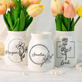 Personalized Ceramic Flower Vase With Name, Custom Floral Pottery Vase, Decorative Flower Holder, Birthday Gift, Bridesmaid Gift, Gift For Her Mother