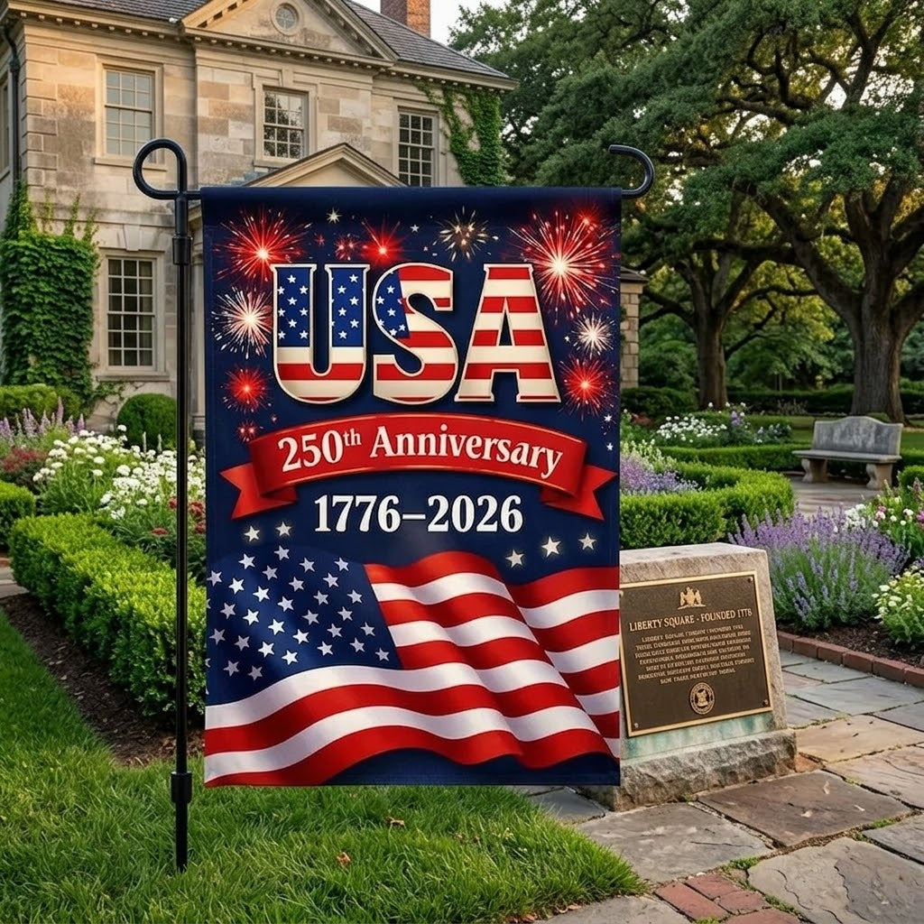 America 250th Anniversary Garden Flag, 1776-2026 Patriotic Eagle Flag, Custom Family Yard Decor. GFPETAL05