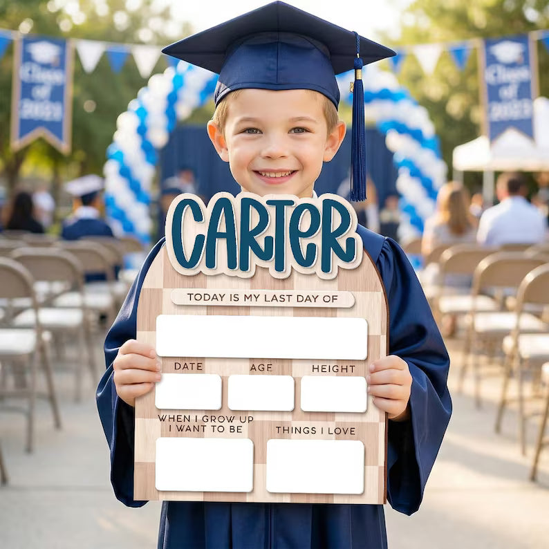 Custom First Day of School Sign, Back to School Board, Preschool Kindergarten 1st Day of School Sign, Last Day of School Keepsake. SBPETAL02