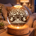 Custom Couple Tree of Love Crystal Ball Night Light, Spooky Couple LED Night Light, Halloween Wedding Gift for Couple, Halloween Home Decor. LEDPETAL12