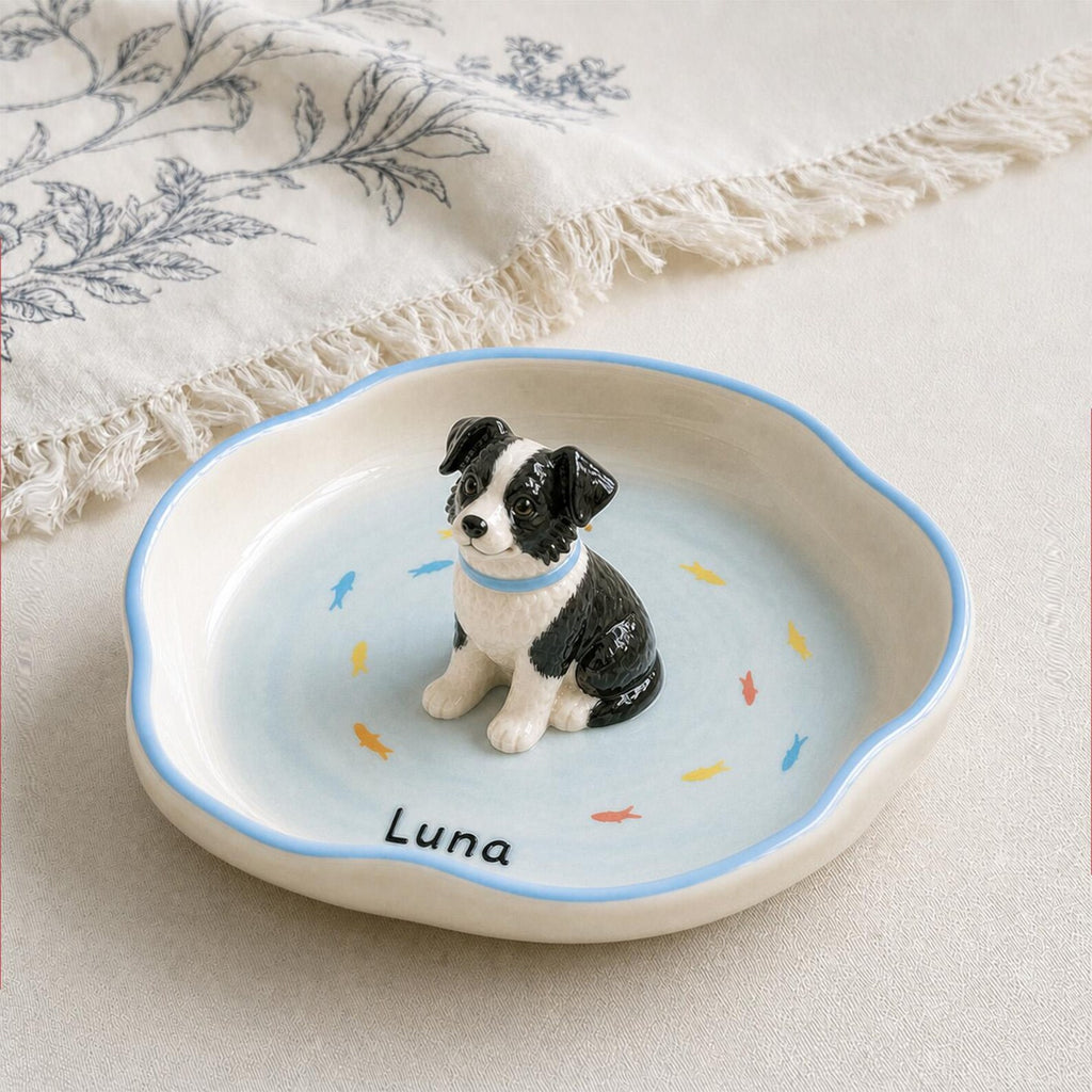Handmade Pet Portrait Keepsake, Dog Mom Gift, Jewelry Holder. CPPETAL10
