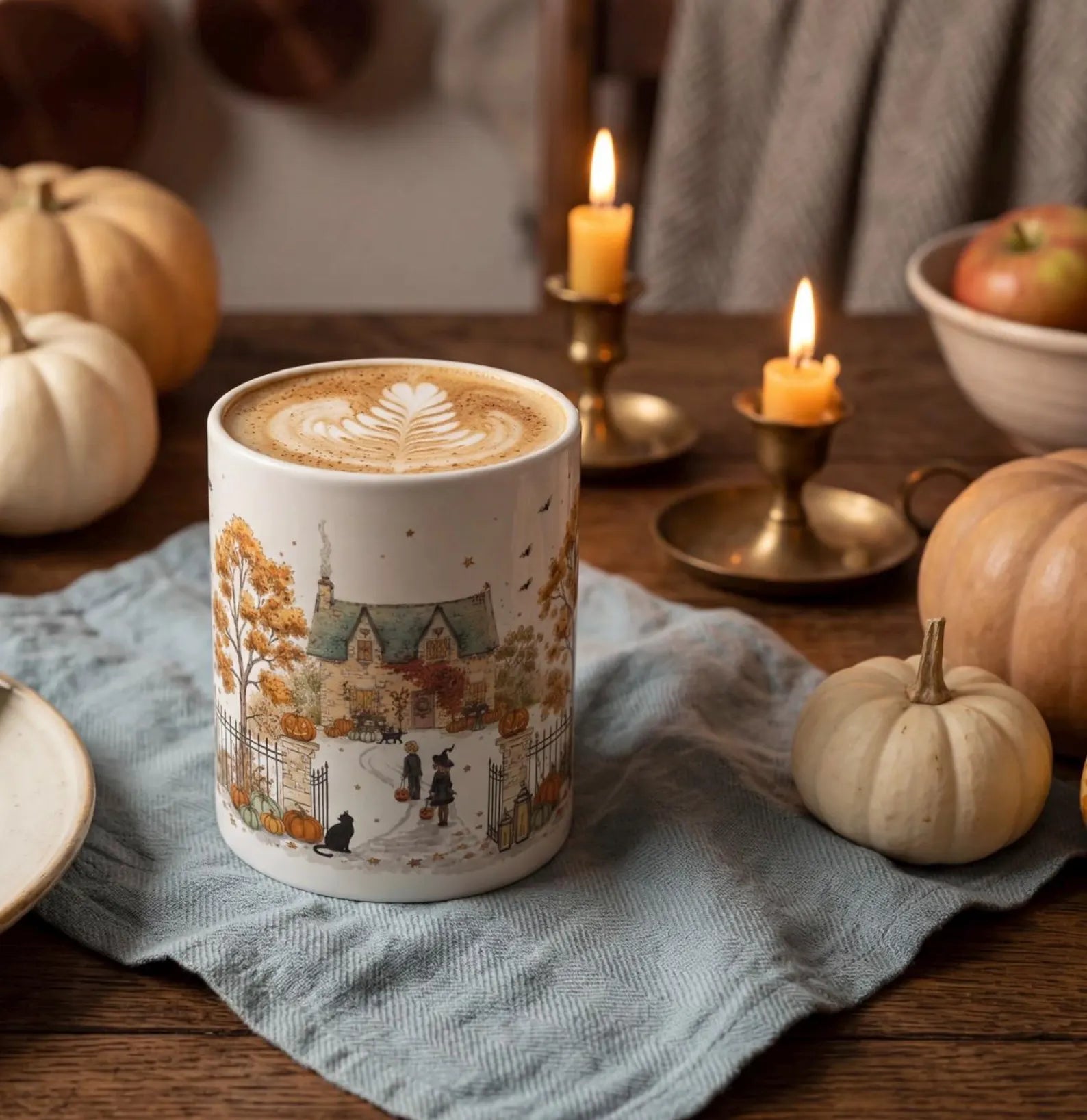 Halloween Mug Autumn Trick or Treat Mug Fall Cottage Mug Pumpkin Patch Mug Spooky Season Coffee Cup Cozy Autumn Decor Gift. MPETAL4