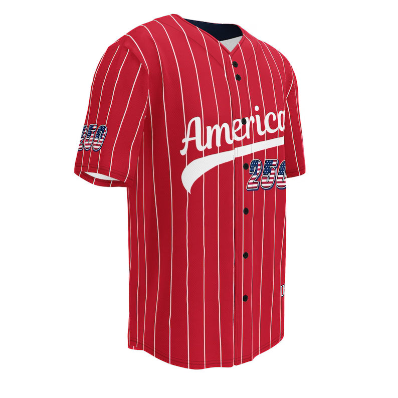 Personalized USA 250th Baseball Jersey, Red White and Blue, Custom Patriotic Shirt, Independence Day Apparel, 4th of July Custom Patriotic Baseball Jersey, 250th USA Name Number Shirt. BJPETAL04