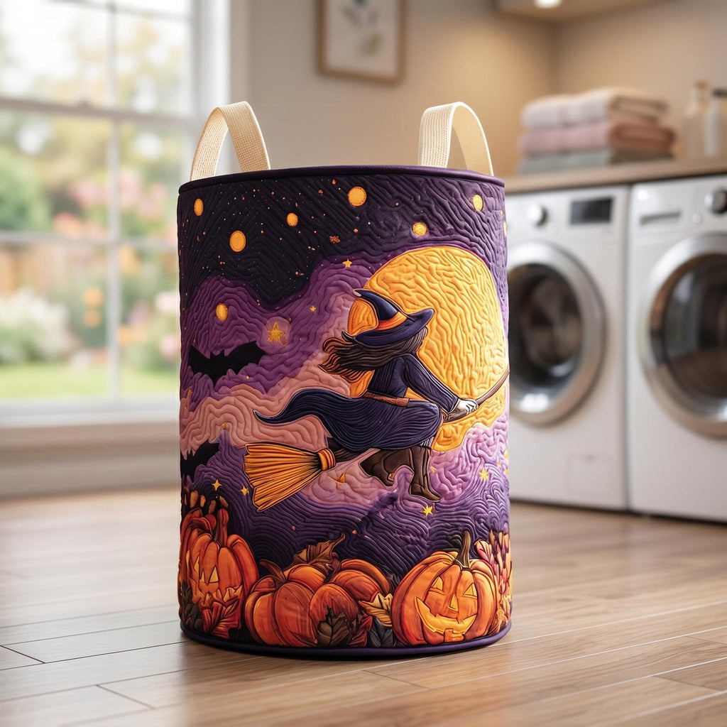 Witching Hour Laundry Basket, Spooky Witchy Home Decor, Funny Laundry Room Organizer, Halloween Gift, Housewarming Gift, Mother's Day Gift. HLWLBPETAL13