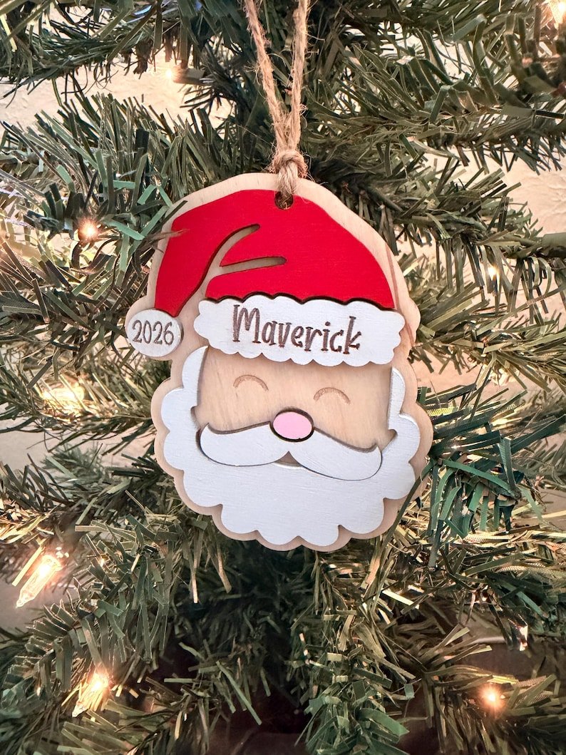 Personalized Santa Christmas Ornament, Santa Ornament, Christmas Hanging Decor WOODOR03