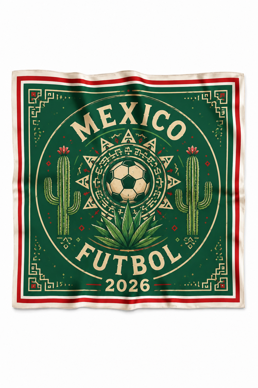 Mexico Soccer Bandana Head Scarf, El Tri Fan Satin Hair Scarf, Green Mexican Flag Bandana, Match Day 2026 Women Accessory, Soccer Fan Gift. SSPETAL2