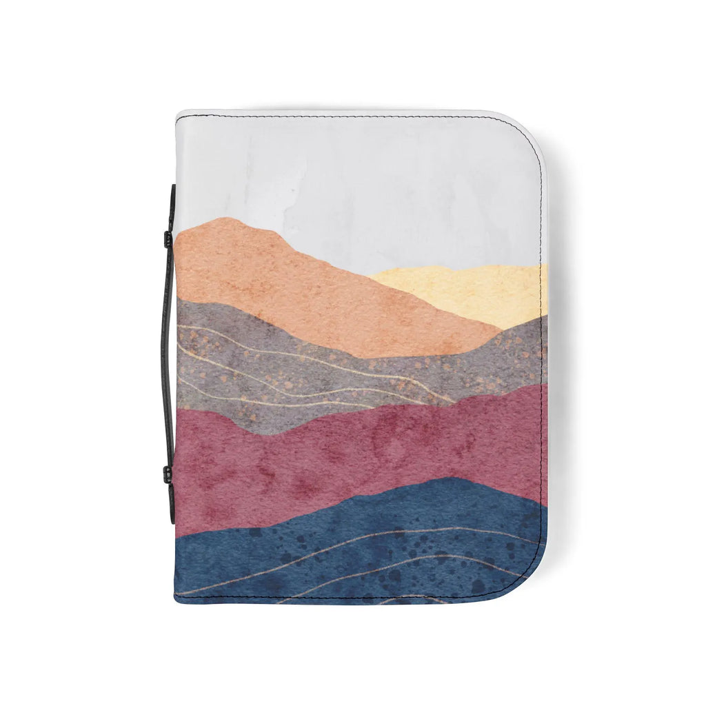 Abstract Layered Mountain Landscape Bible Cover | Zippered Scripture Organizer. BCPETAL3