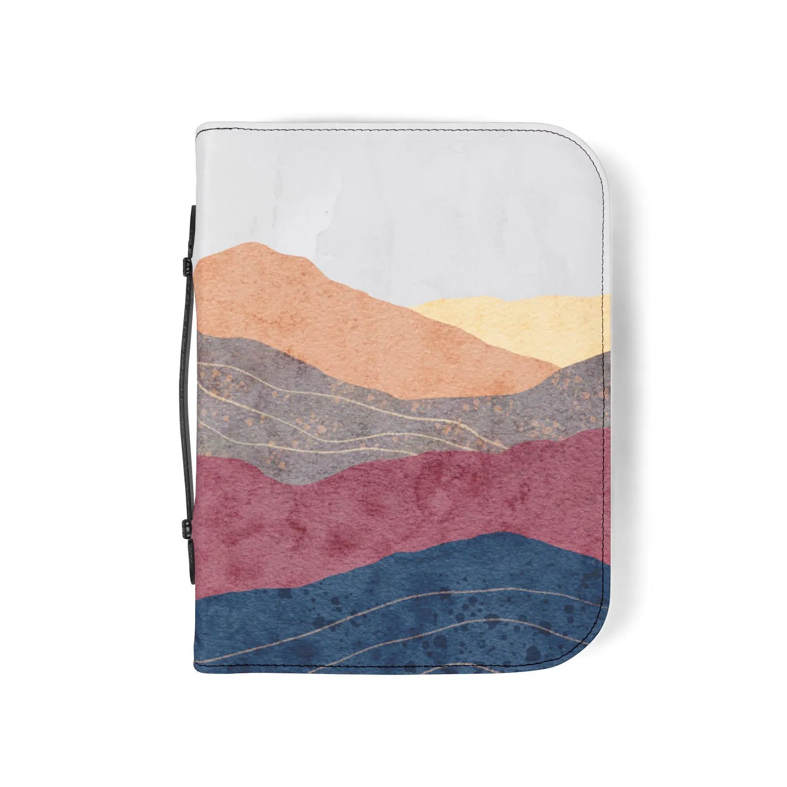 Abstract Layered Mountain Landscape Bible Cover | Zippered Scripture Organizer. BCPETAL3