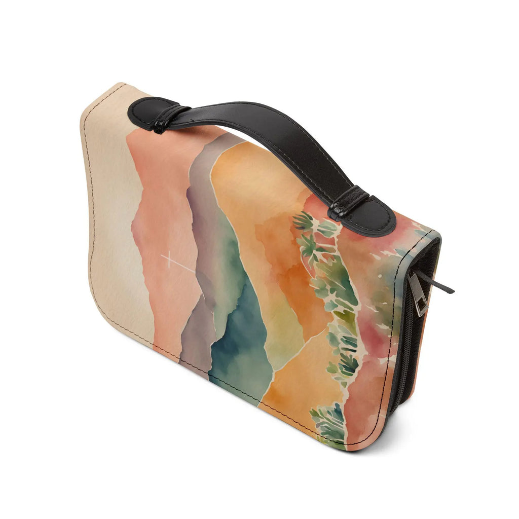Christian Mountain Bible Cover, Watercolor Landscape Scripture Case, Faith Gift for Her. BCPETAL13