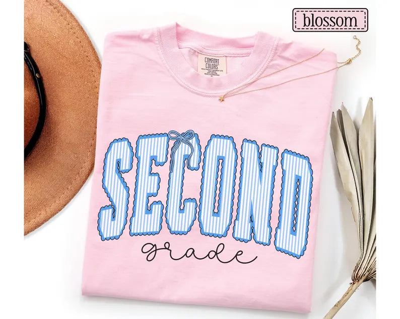 Second Grade Teacher Shirt • Comfort Colors 2nd Grade Teacher Tshirt • Second Grade Back To School Teacher Gift • Striped Seersucker Teacher. SPETAL17