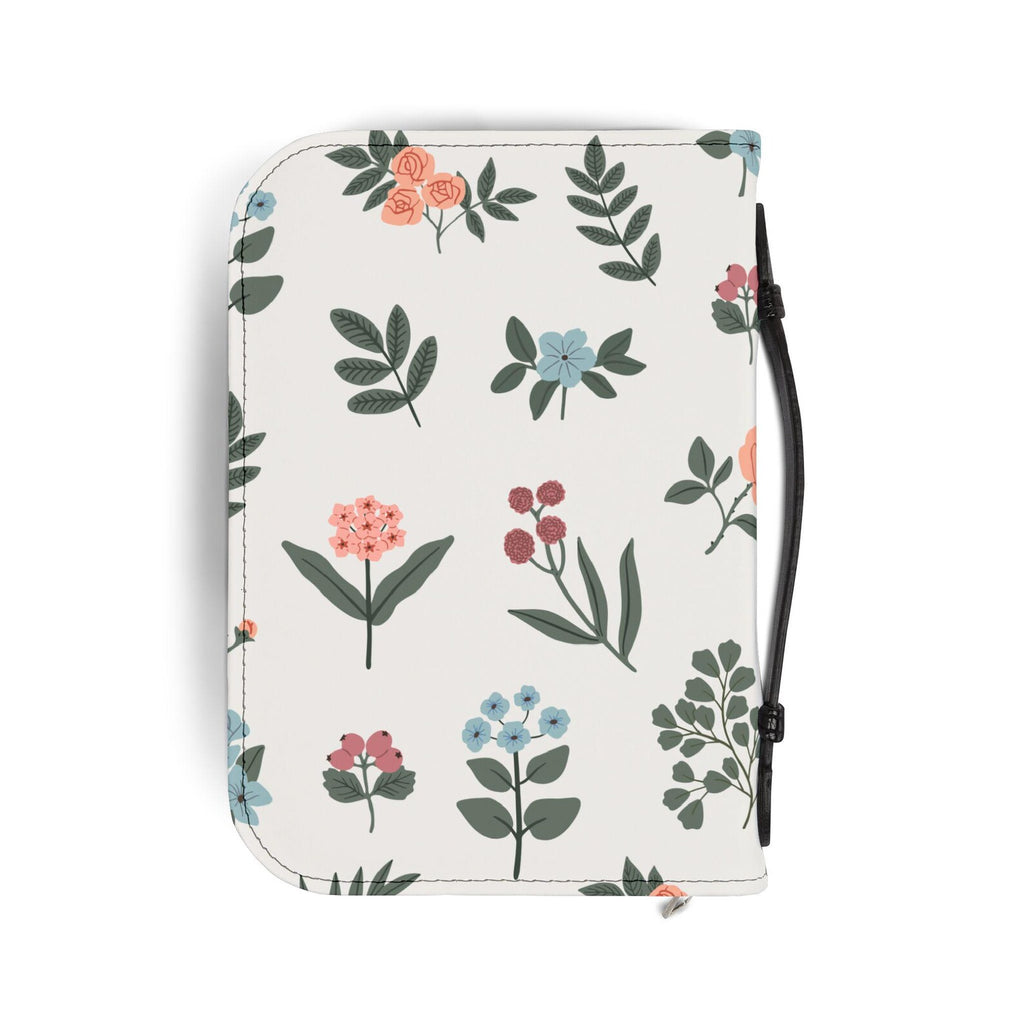 Floral Trust Bible Cover Case, Proverbs 3:5 Christian Gift, Personalized Bible Bag with Zipper. BCPETAL9