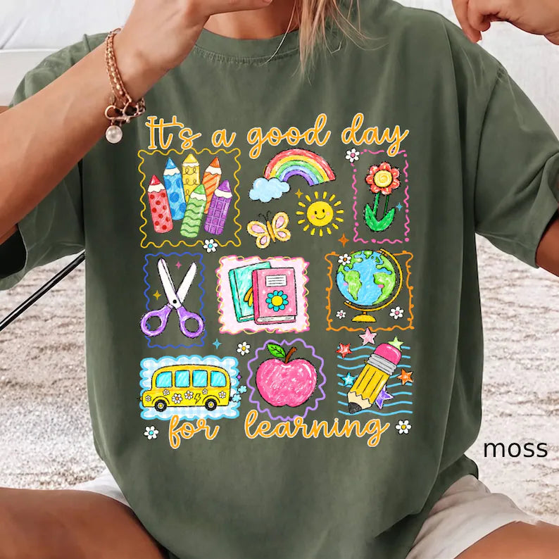 Comfort Colors Teacher Life Shirt, It's a Good Day for Learning, Be Kind TShirt, Back to School Shirt, Team Elementary T-Shirt School Supply. SPETAL1