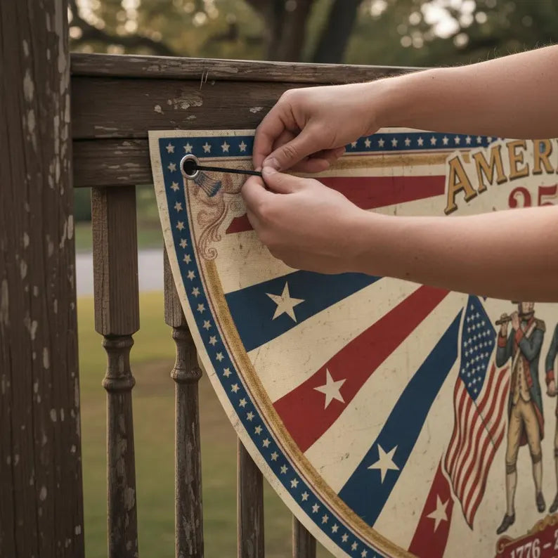 America 250th Anniversary Patriotic Bunting Banner, 1776 2026 Let Freedom Ring Porch Decor, Vintage American Fan Flag, Fourth of July Decor. BPETAL06