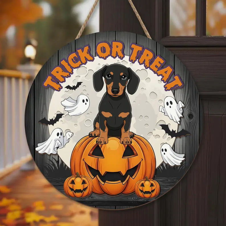 Custom Pet Photo Spooky Season Door Sign, Halloween Decor. HLWDHPETAL11
