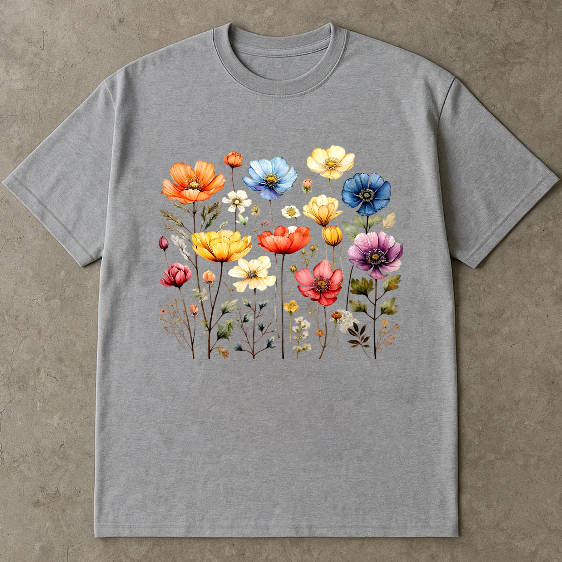 Vintage Wildflower Shirt, Artistic Floral Tee, Retro Botanical Shirt, Soft Color Flower Tee, Cottagecore T-Shirt, Gift For Her