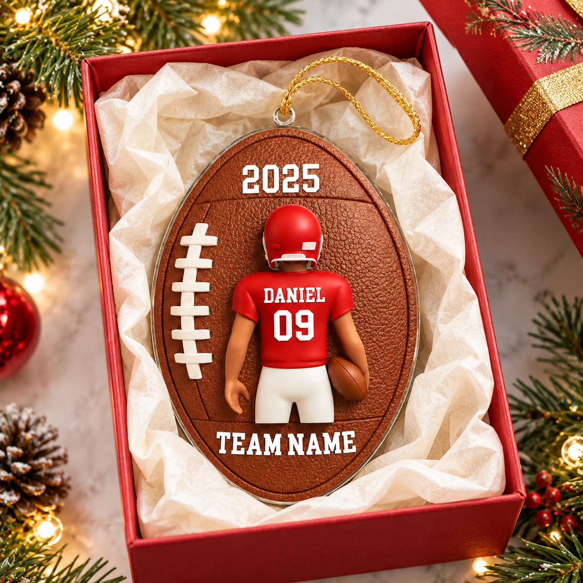 Personalized American Football Ornament 2025, Custom Football Players Christmas Ornament, American Football Gifts, Gifts for Football Fan ACRYLICOR03