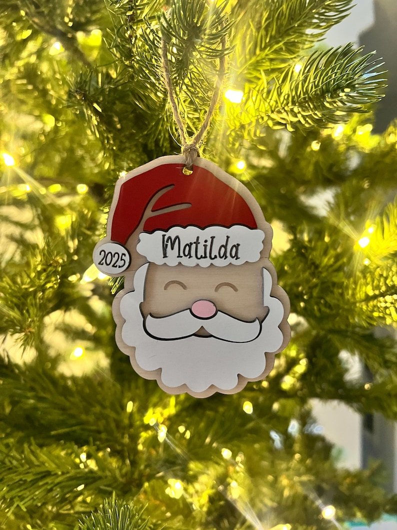 Personalized Santa Christmas Ornament, Santa Ornament, Christmas Hanging Decor WOODOR03