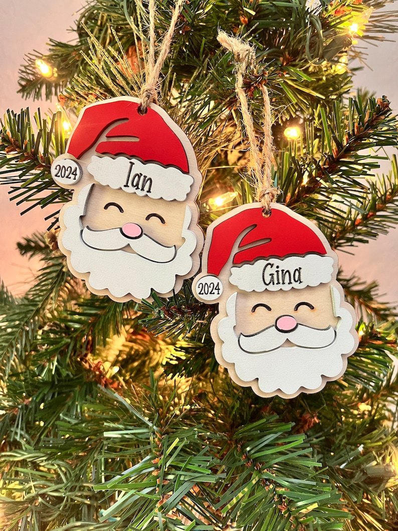 Personalized Santa Christmas Ornament, Santa Ornament, Christmas Hanging Decor WOODOR03