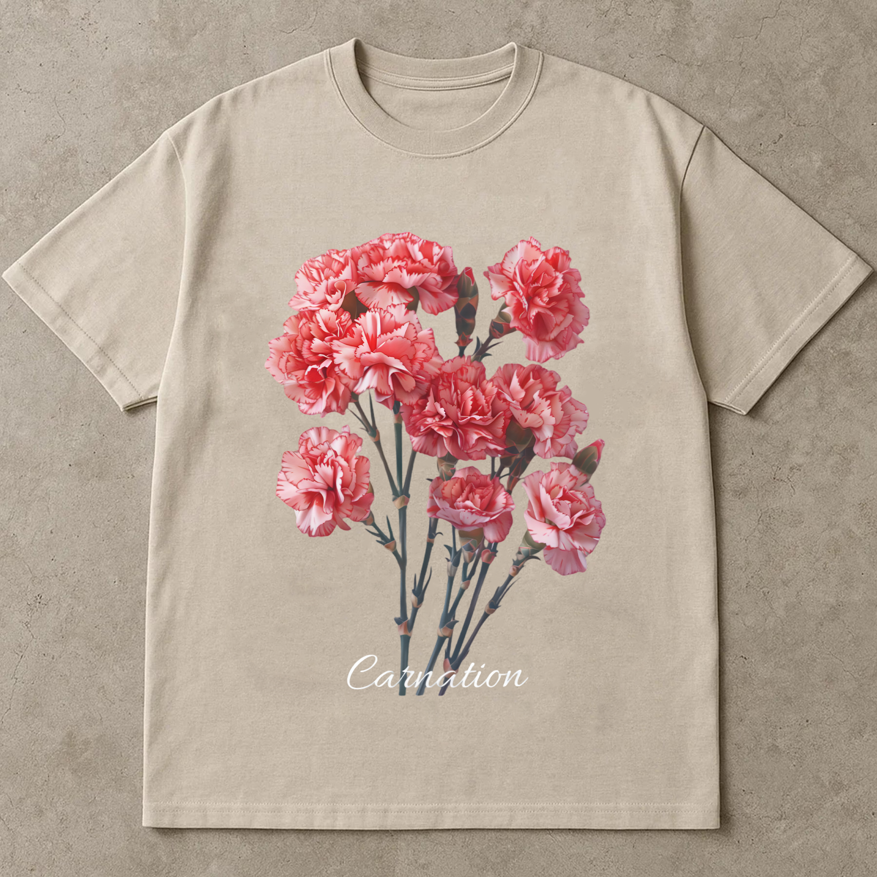 Carnation Shirt, Realistic Carnation Graphic Tee, Floral Botanical T-Shirt, Cute Flower Shirt Gift, Plant Lover Tee