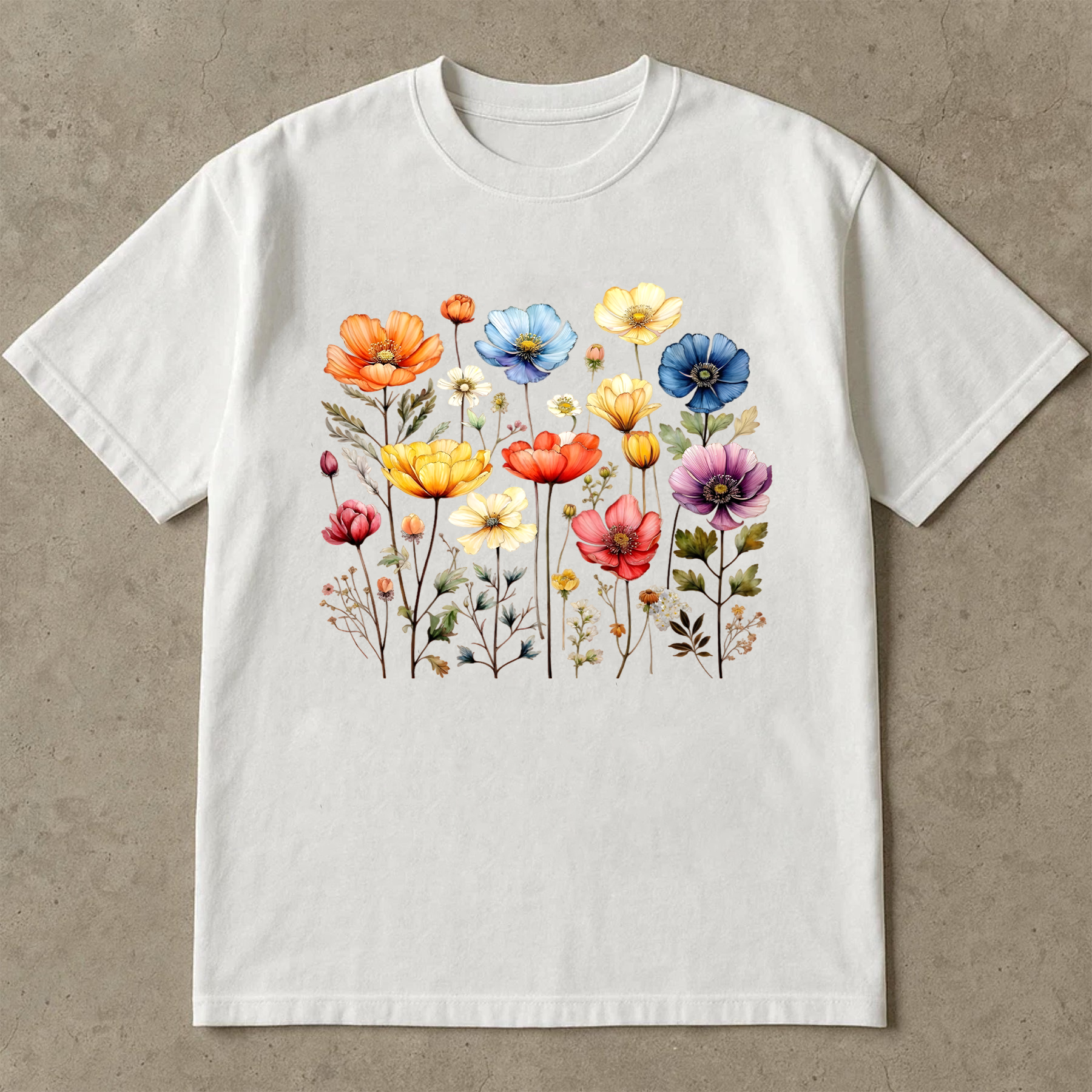 Vintage Wildflower Shirt, Artistic Floral Tee, Retro Botanical Shirt, Soft Color Flower Tee, Cottagecore T-Shirt, Gift For Her