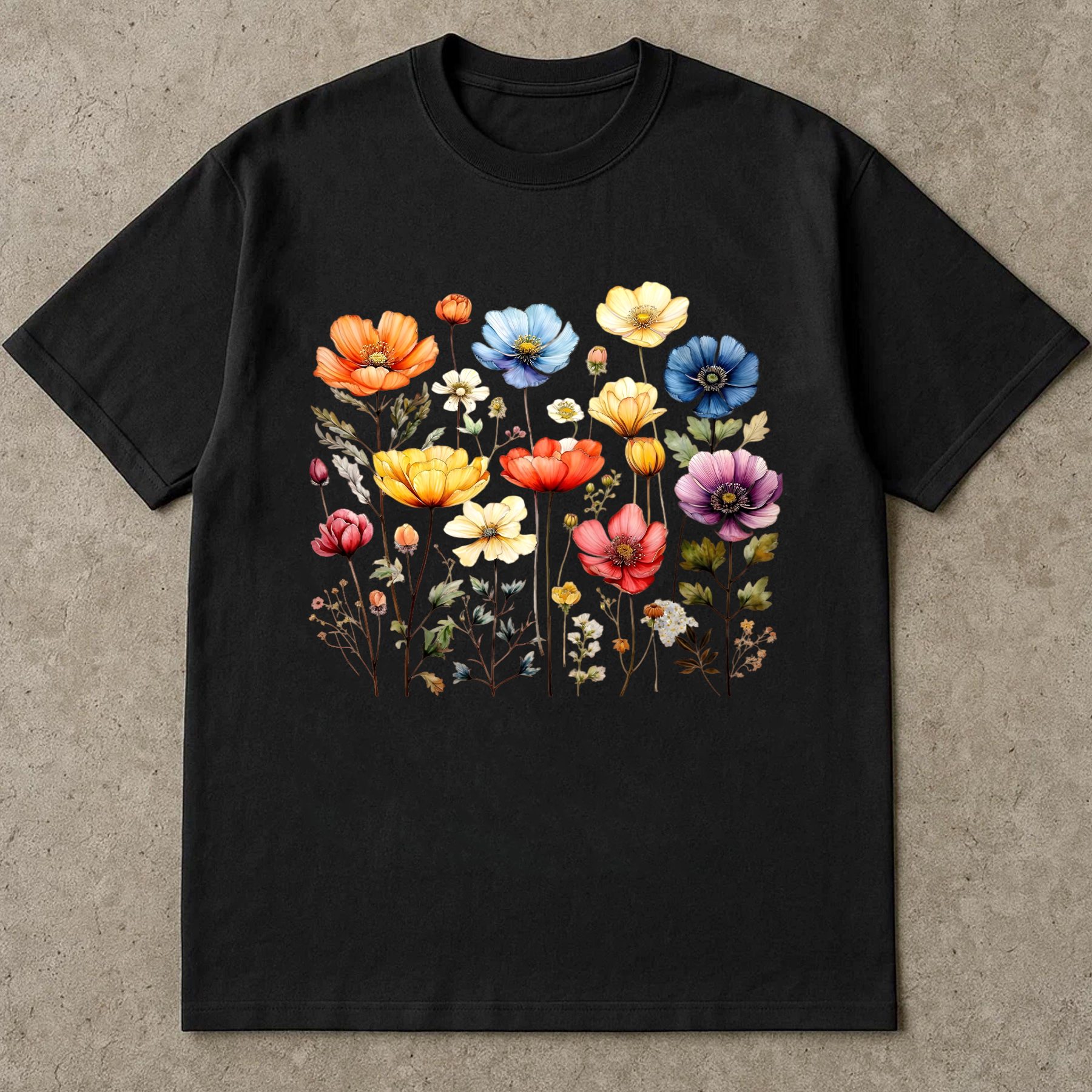 Vintage Wildflower Shirt, Artistic Floral Tee, Retro Botanical Shirt, Soft Color Flower Tee, Cottagecore T-Shirt, Gift For Her