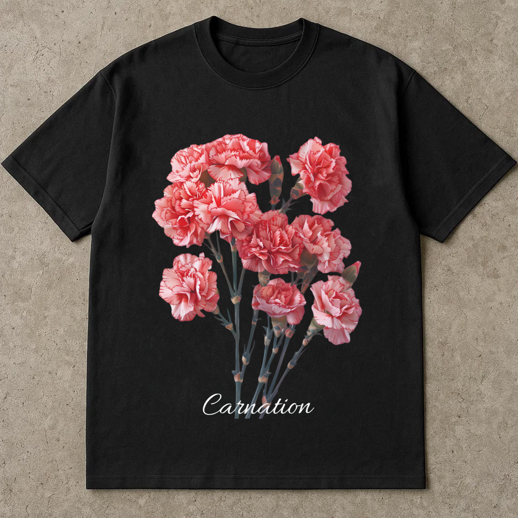 Carnation Shirt, Realistic Carnation Graphic Tee, Floral Botanical T-Shirt, Cute Flower Shirt Gift, Plant Lover Tee