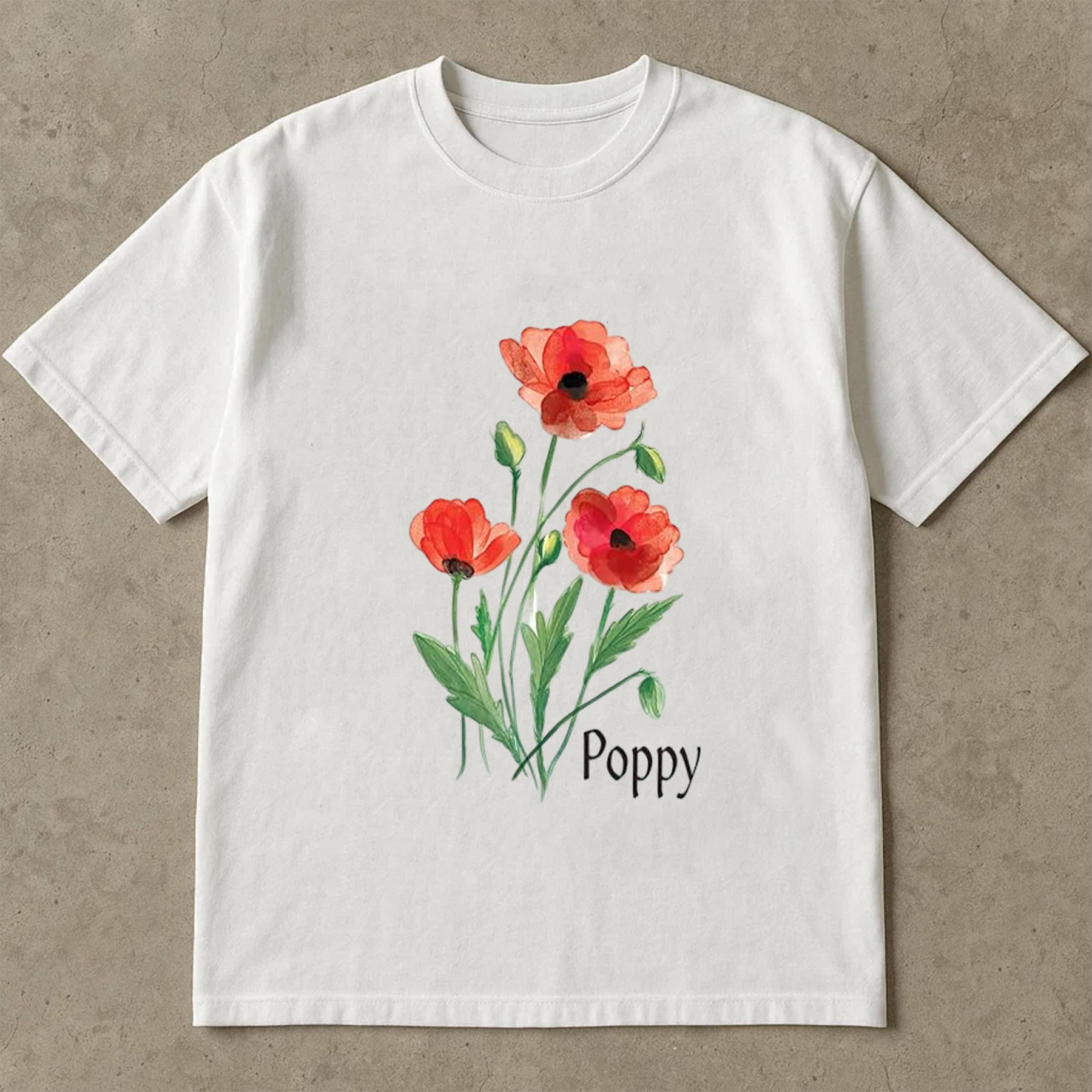 Poppy Flower Shirt, Red Floral Graphic Tee, Vintage Botanical T-Shirt, Nature Lover Gift, Wildflower Garden Print Top
