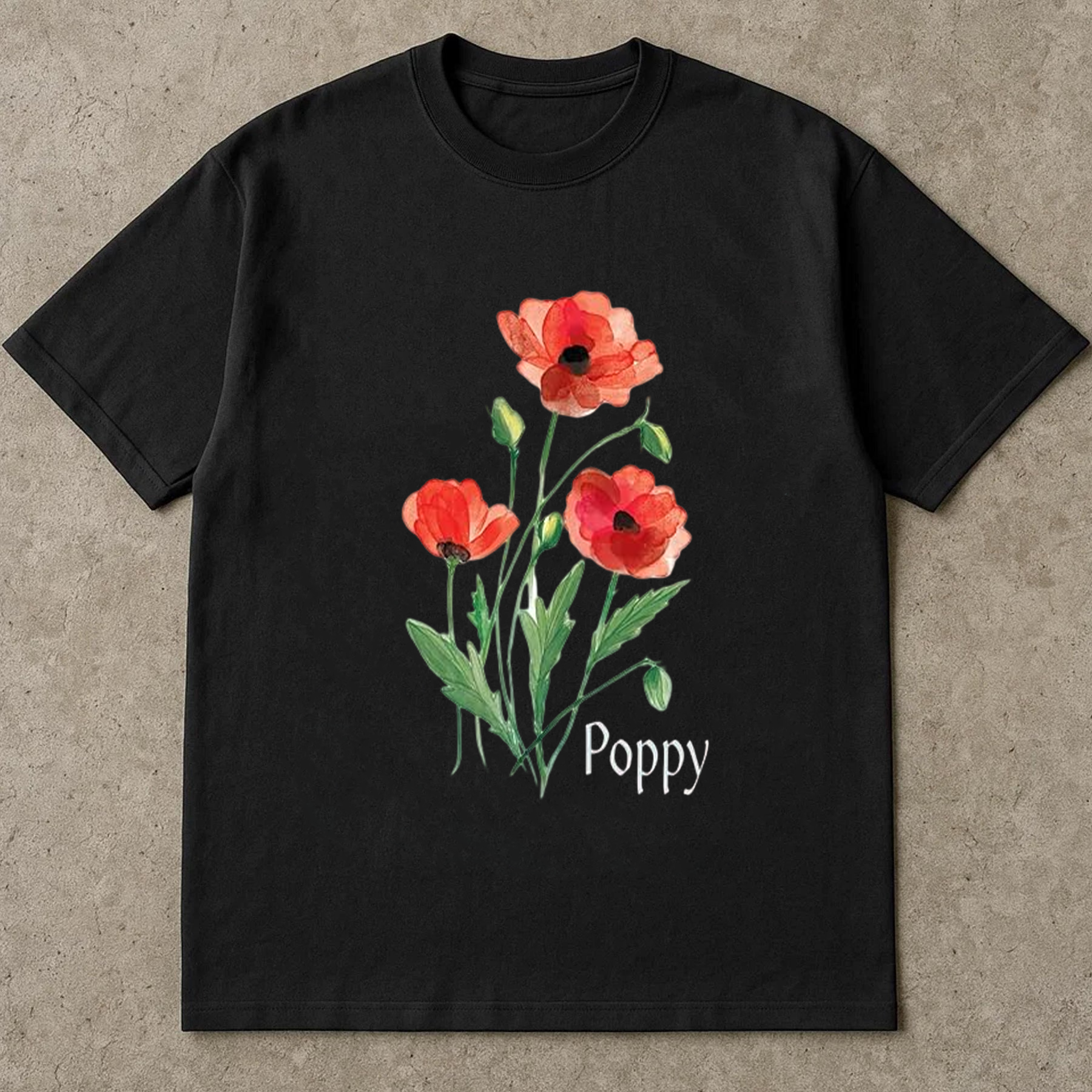 Poppy Flower Shirt, Red Floral Graphic Tee, Vintage Botanical T-Shirt, Nature Lover Gift, Wildflower Garden Print Top