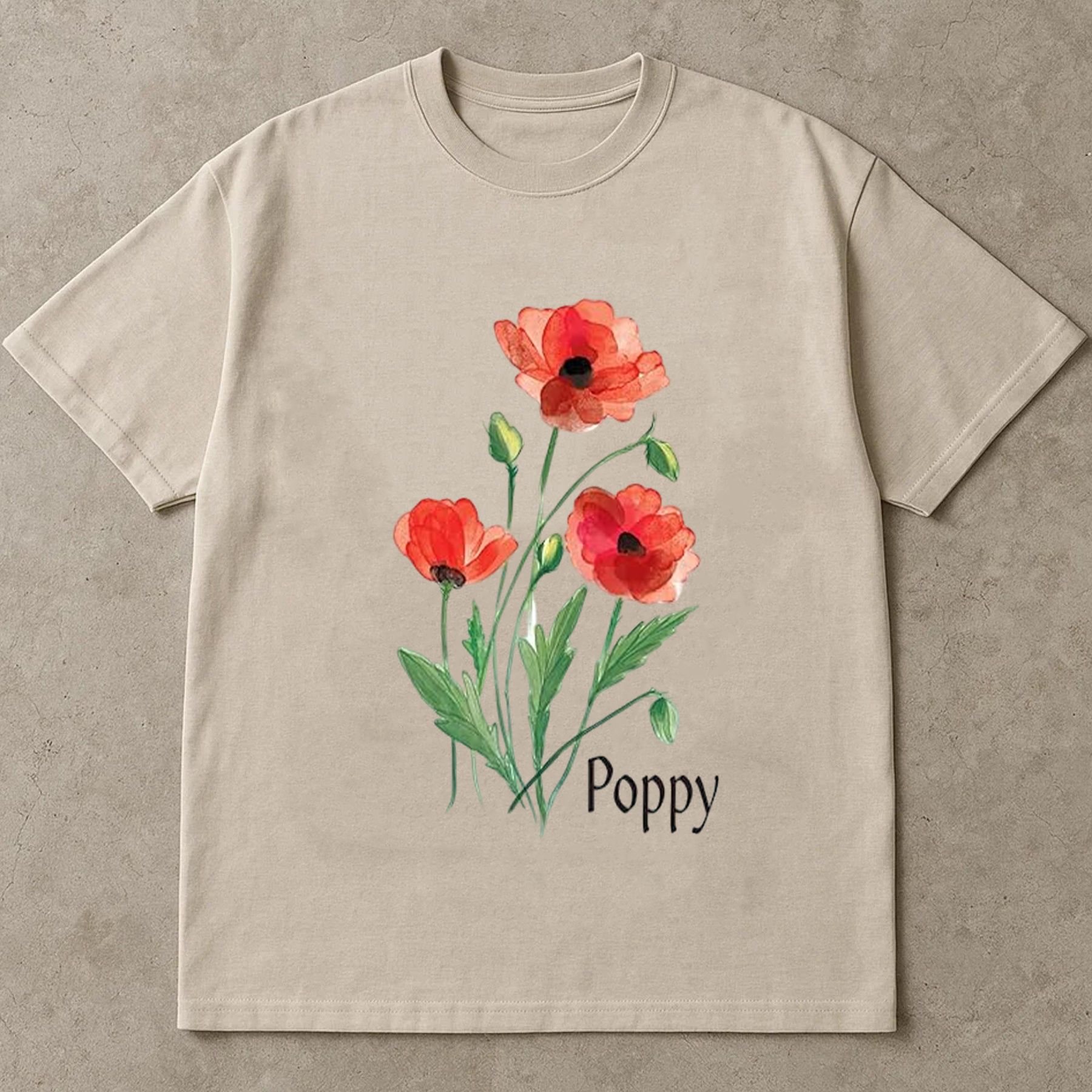 Poppy Flower Shirt, Red Floral Graphic Tee, Vintage Botanical T-Shirt, Nature Lover Gift, Wildflower Garden Print Top