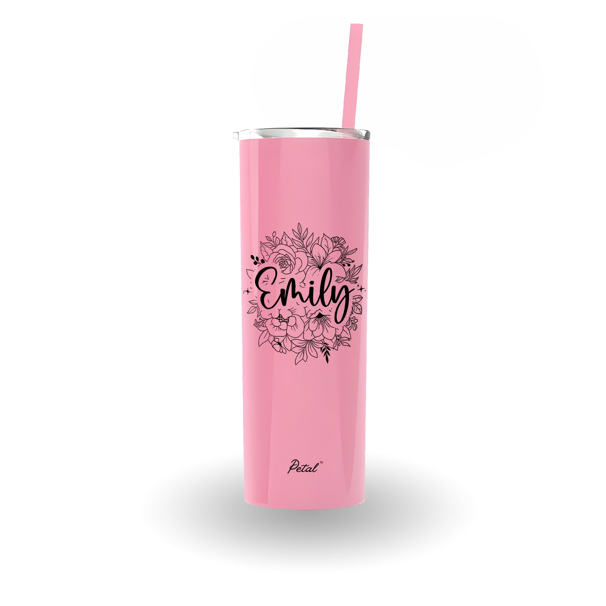 Personalized Birth Flowers With Name Skinny Glitter Tumbler 30oz, Bridesmaid Gift, Custom Name Travel Cup, Birthday Gift, Gift For Her Mother