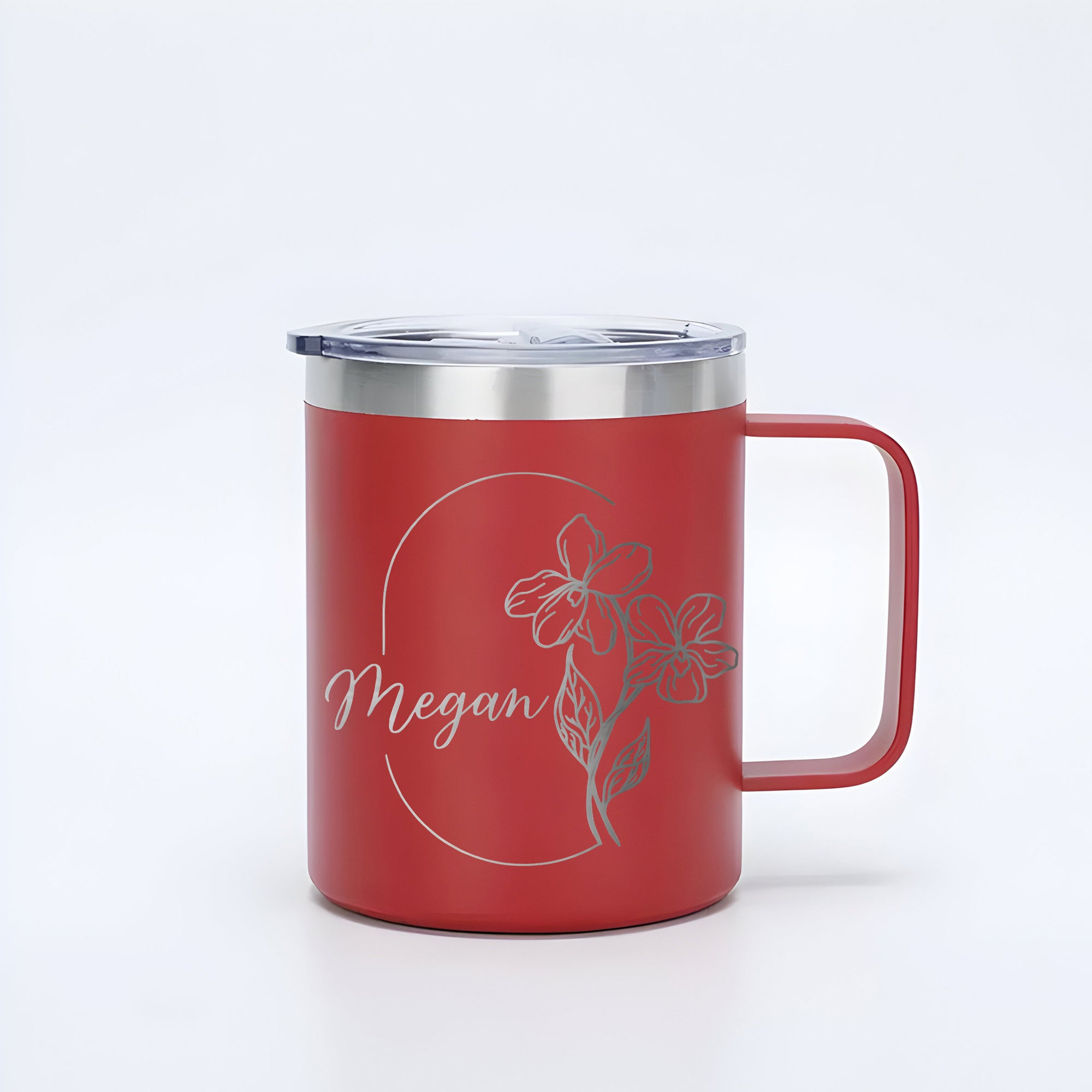 Personalized Engraved 12oz Birth Flowers With Name Coffee Mug, Bridesmaid Gift, Custom Name Travel Cup, Birthday Gift, Gift For Her Mother