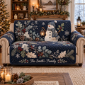 Personalized Winter Snowman Quilted Sofa Cover, Snowman Sofa Cover, Patchwork Couch Throw, Sofa Protector, Holiday Sofa Decor QUILTSOFA34