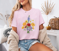 Colorful Floral Shirt, Spring Flower Bouquet Tee, Botanical Garden Shirt, Wildflower T-Shirt, Daffodil Carnation Tee