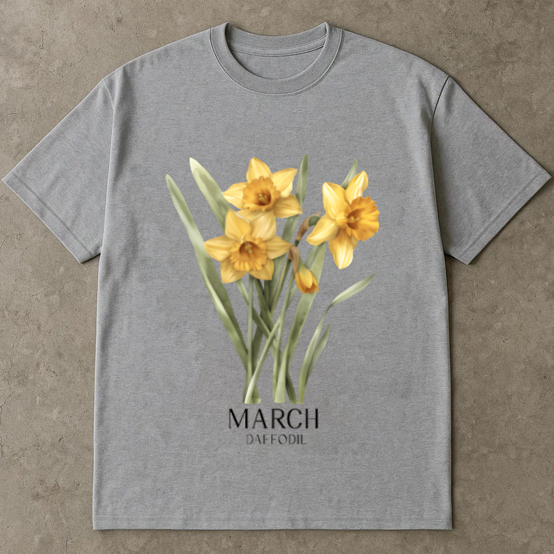 March Birth Flower Shirt, Daffodil Floral Tee, Botanical Spring Shirt, Yellow Flower Shirt, Birth Month Gift Tee