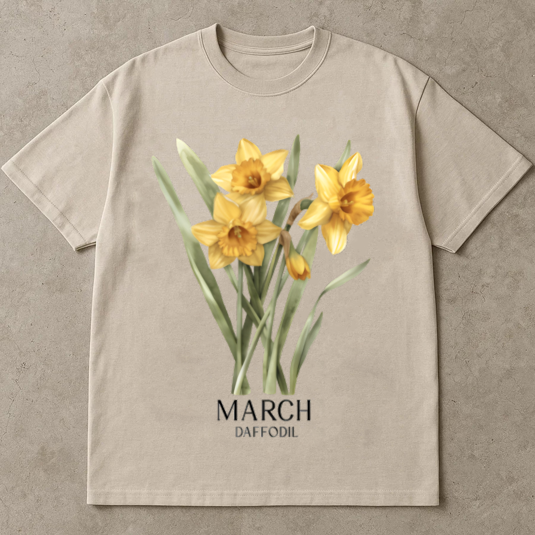 March Birth Flower Shirt, Daffodil Floral Tee, Botanical Spring Shirt, Yellow Flower Shirt, Birth Month Gift Tee