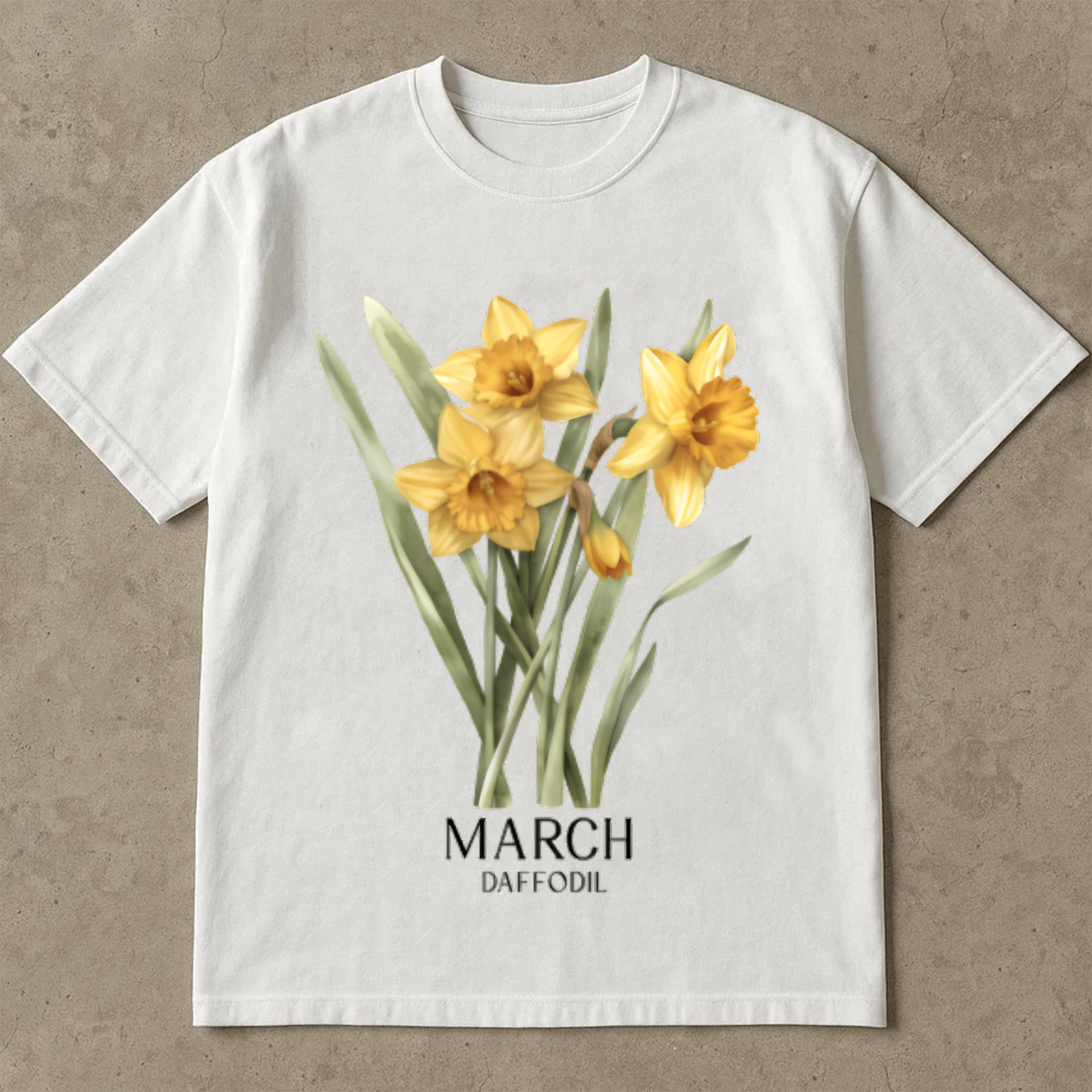 March Birth Flower Shirt, Daffodil Floral Tee, Botanical Spring Shirt, Yellow Flower Shirt, Birth Month Gift Tee