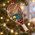 Personalized Tennis Racket Acrylic Ornament Custom Tennis Player Court Keepsake Christmas Tree Decor Gift For Tennis Coach Lover ACRYLICOR04