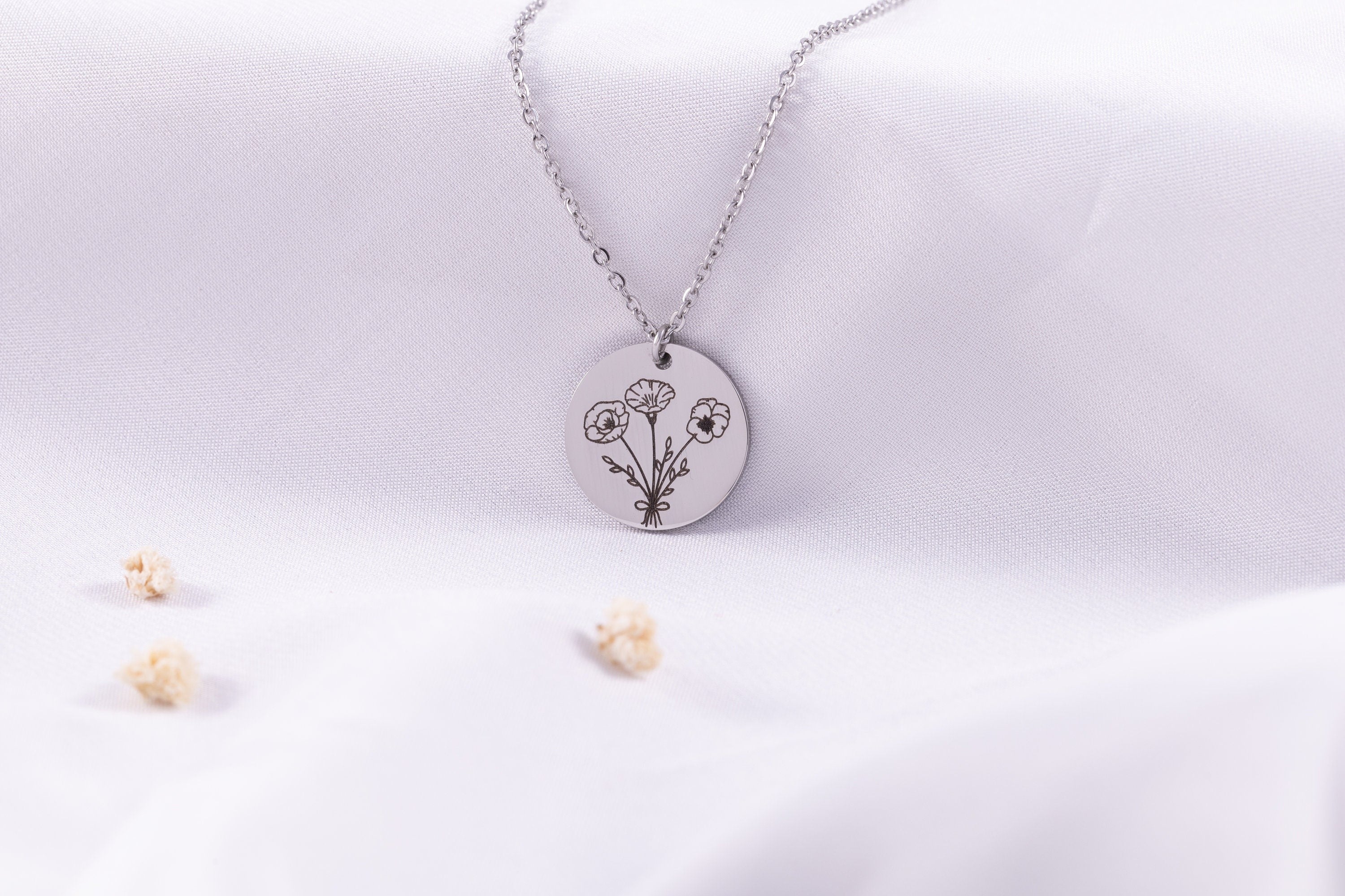 Birth Month Flower Bouquet Charm Necklace, Mothers day Jewelry Gift, Best Friend, Birthday Present, Christmas Present