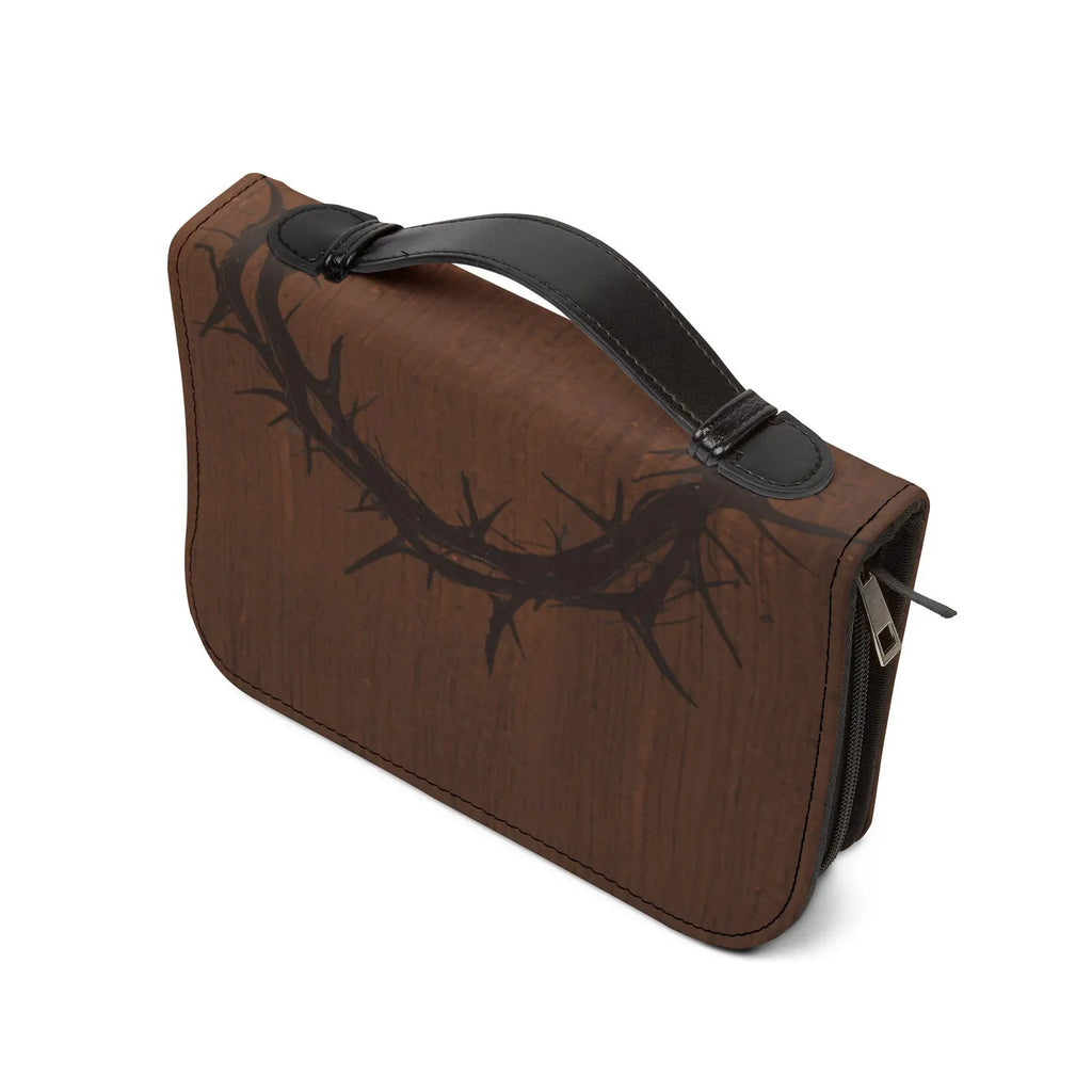 Crown of Thorns Bible Cover | Zippered Leather-look Scripture Organizer. BCPETAL4