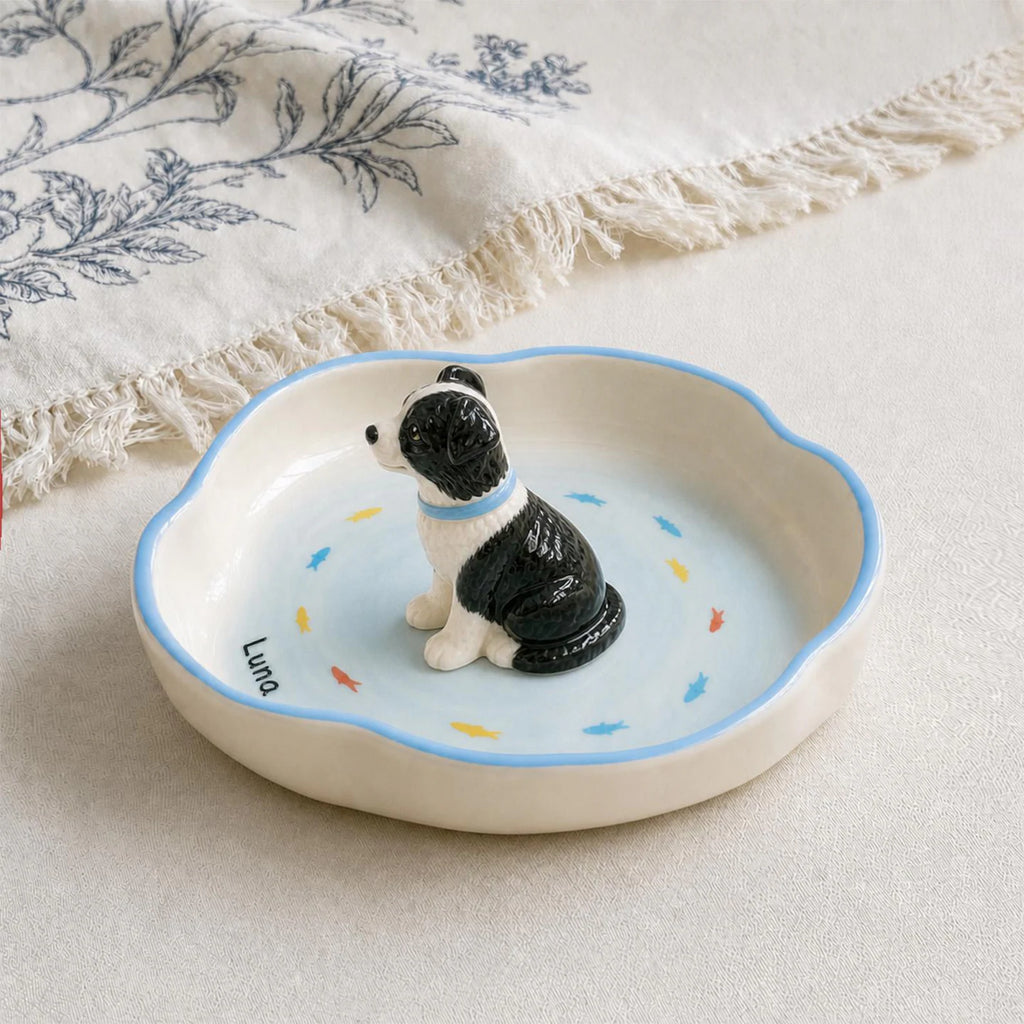 Handmade Pet Portrait Keepsake, Dog Mom Gift, Jewelry Holder. CPPETAL10