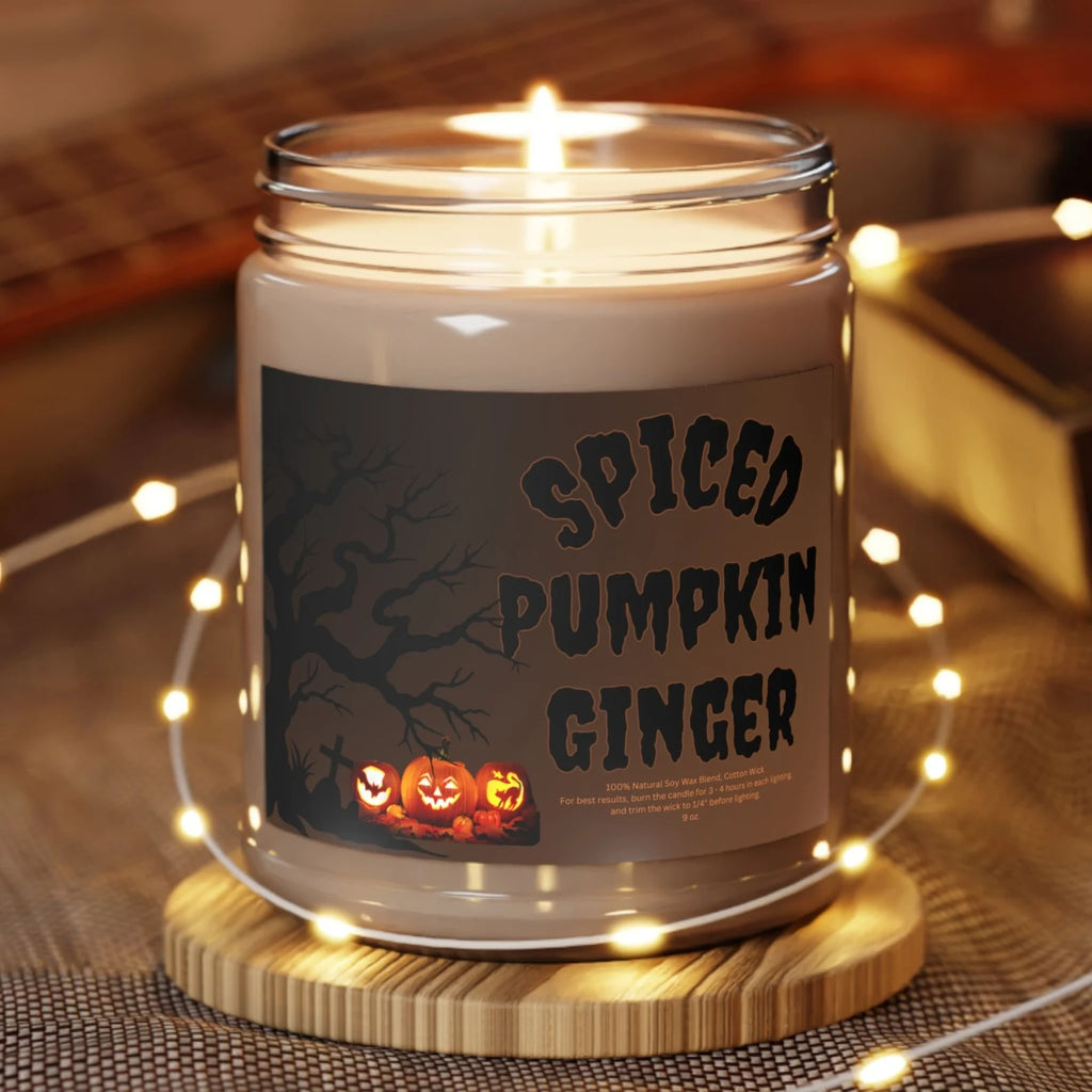 Halloween Spiced Pumpkin Ginger Candle: Halloween Scented Soy Wax Candle,. SCPETAL7