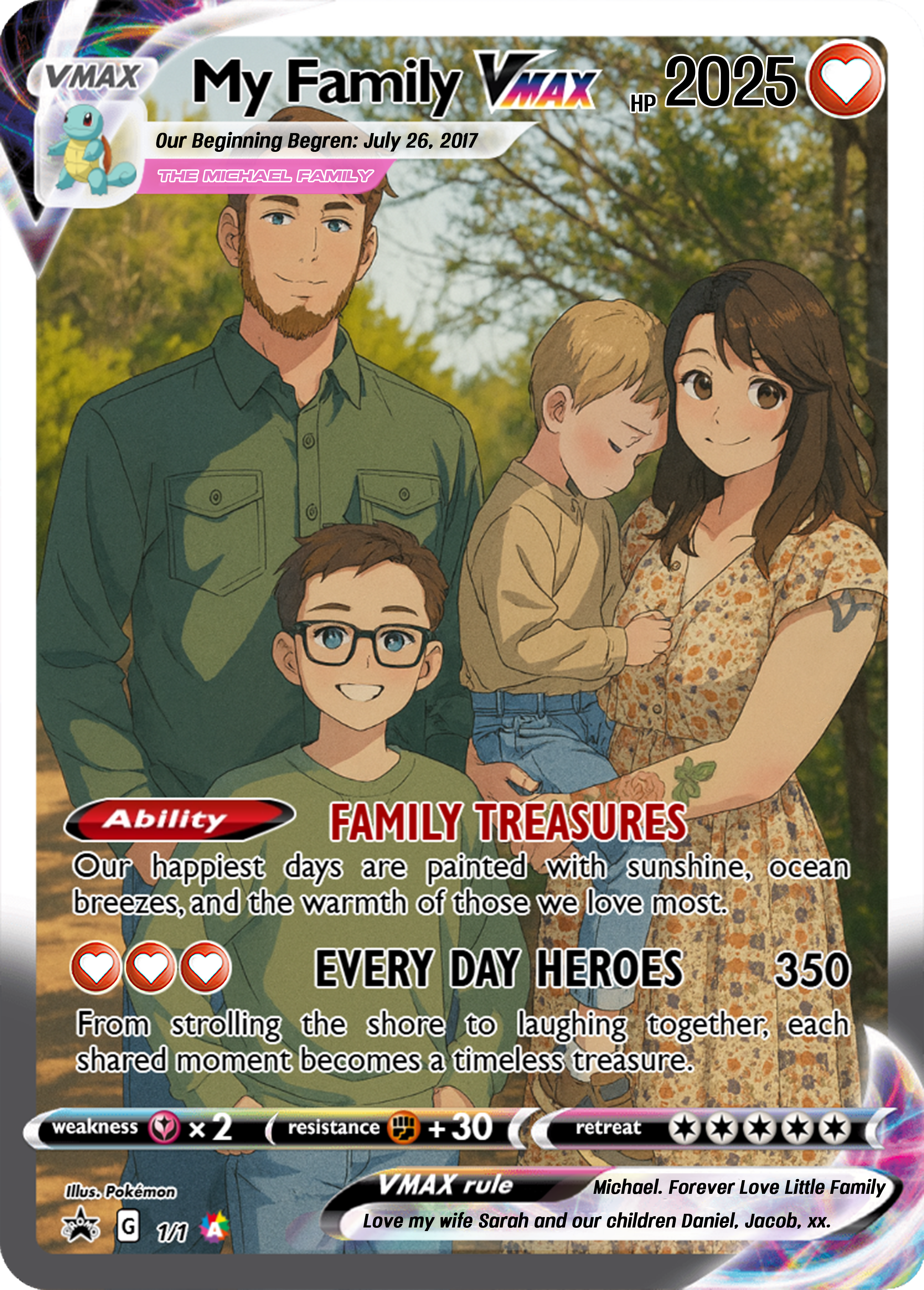 Personalized Anniversary Card, Custom Photo Pokemon Card, Anime Wedding Card, Anniversary Gift, Custom Card for Couple, Valentine's Day Gift