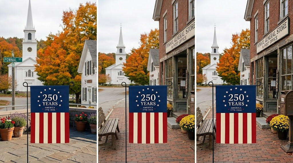 America 250th Anniversary Garden Flag, Patriotic Independence Day Flag, 1776-2026 Outdoor Yard Decor, USA Flag. GFPETAL03