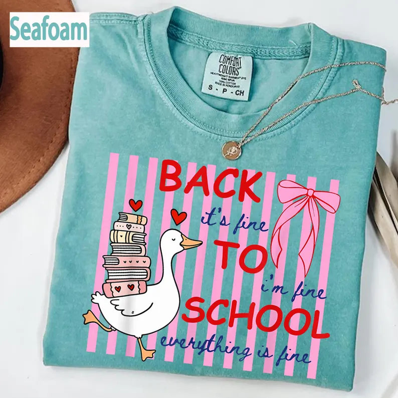 Silly Goose Teacher Comfort Colors Shirt, Everything Is Fine Teacher Tee, Funny Back to School Shirt, Cute Goose Teacher Life T-Shirt. SPETAL2