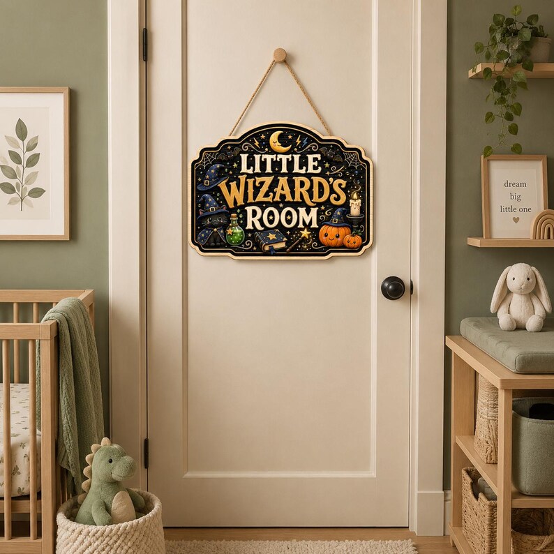 Monster Door Sign, Custom Kids Room Decor, Spooky Nursery Name Sign, Halloween Door Hanger, Gothic Baby Room Decor. HLWDHPETAL10