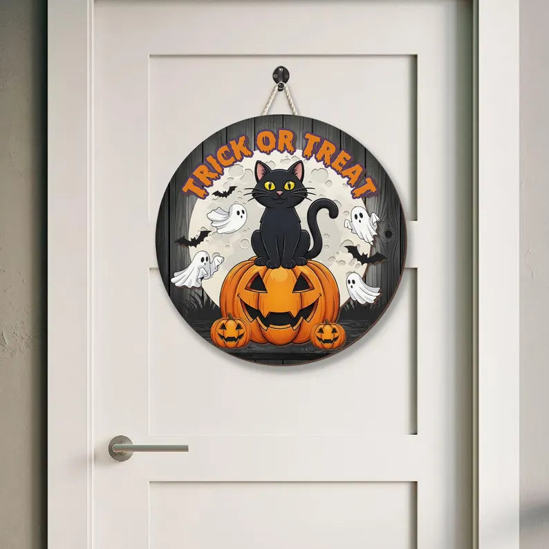 Custom Pet Photo Spooky Season Door Sign, Halloween Decor. HLWDHPETAL11