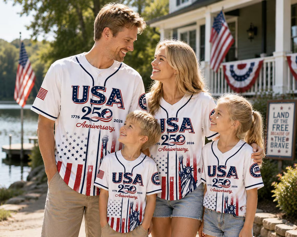 Independence Day Baseball Jersey, Personalized Youth Patriotic Shirt, America Birthday Gift. BJPETAL02