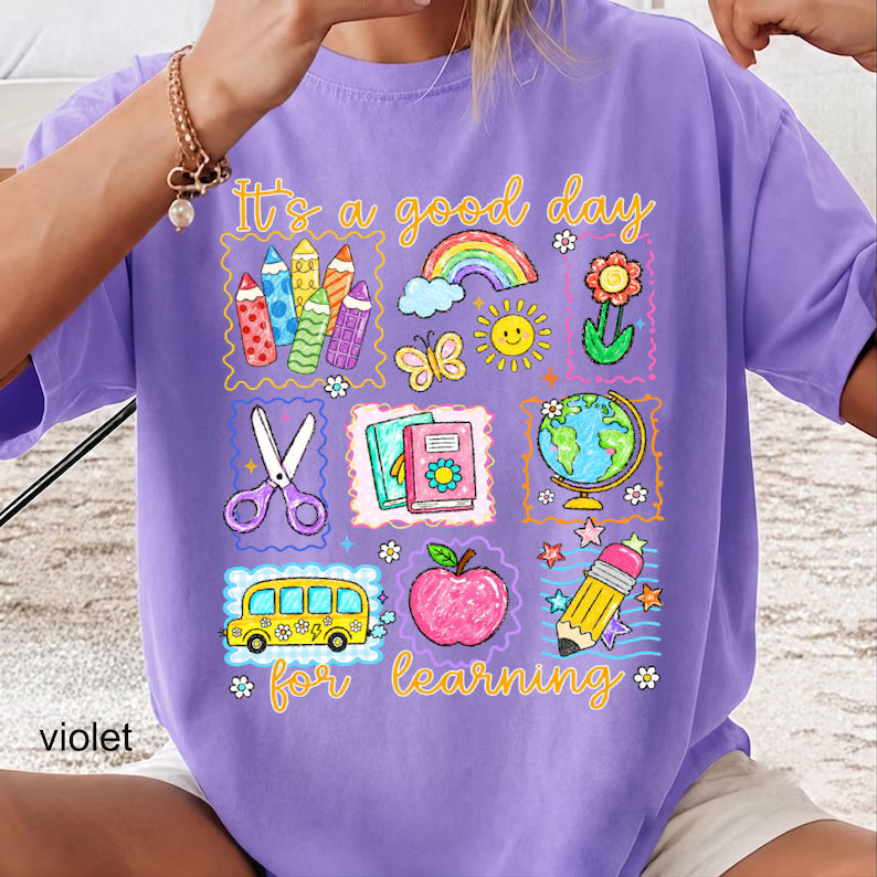Comfort Colors Teacher Life Shirt, It's a Good Day for Learning, Be Kind TShirt, Back to School Shirt, Team Elementary T-Shirt School Supply. SPETAL1