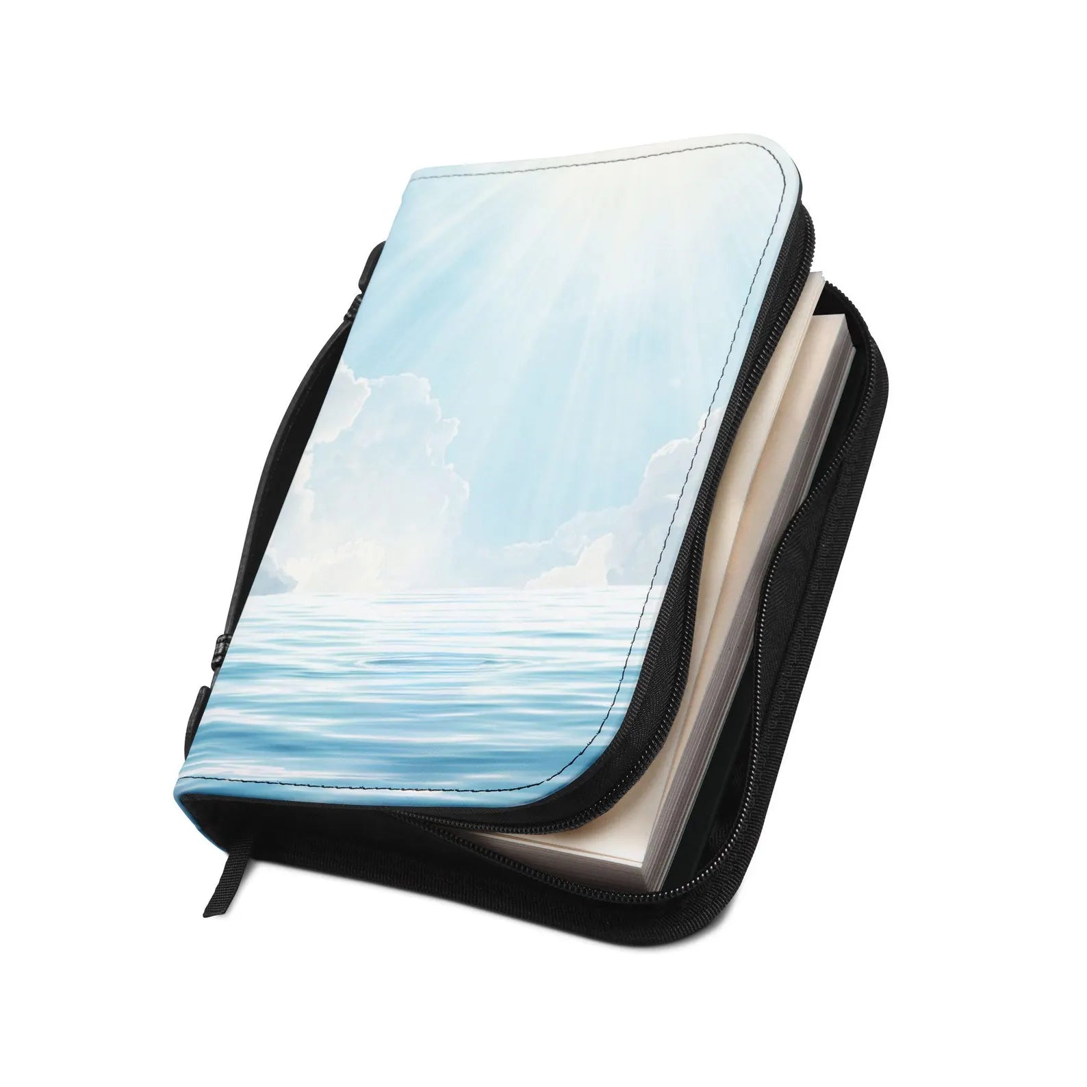 Heavenly Light Clouds Over Water Bible Cover | Scripture Organizer. BCPETAL1