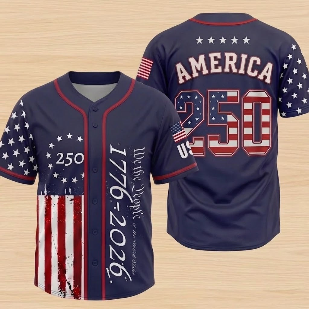 Custom 250 Years We The People Baseball Jersey 1776-2026, 4th of July Gift, Patriotic Gift, BJPETAL01